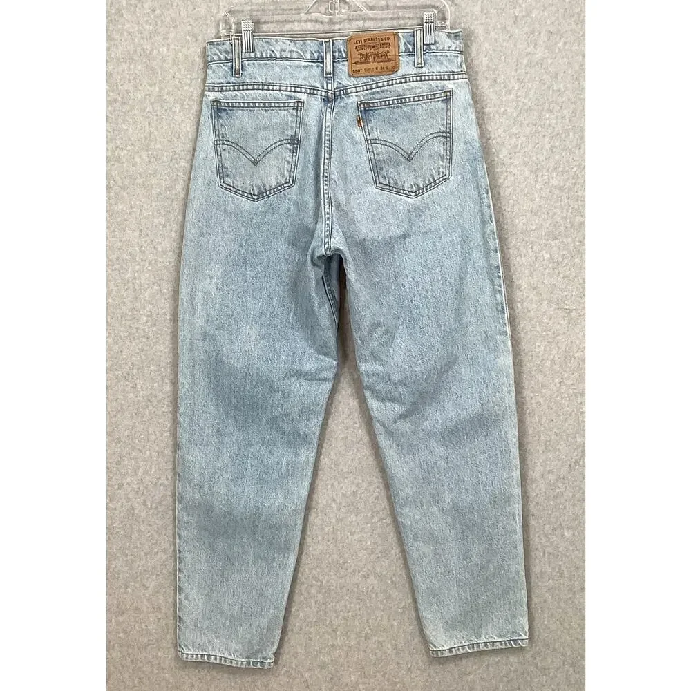 Vtg 1995 Levis 550 Jeans Size 34 Relaxed Fit Orange Tab Workwear Actual 32x30 - Picture 8 of 16